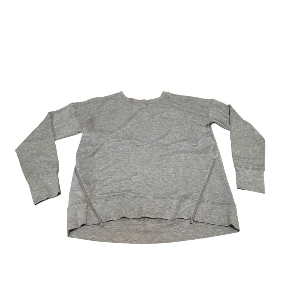 Cuddle Duds Comfortwear Gray Long Sleeve Side Zip Pullover Top Womens Medium